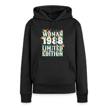 Birthday Woman born in 1988 Woman 35 years - Women’s Premium Organic Hoodie - black - Front - Julia (174cm)