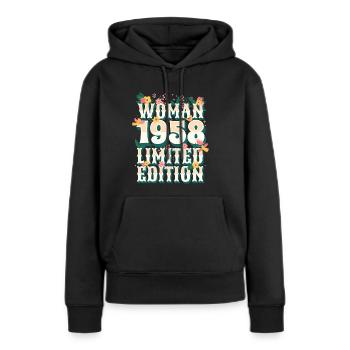 Birthday Woman born in 1958 Woman 65 years old - Women’s Premium Organic Hoodie - black - Front - Julia (174cm)