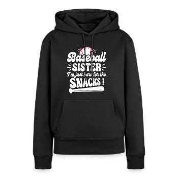 Humour Soeur Supporter Baseball - Sweat à capuche Premium bio Femme - noir - Devant - Julia (174cm)