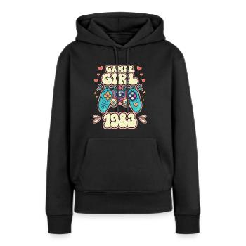 Geek Girl Level 40 Geburtstag Gamer 40 Jahre - Frauen Premium Bio Hoodie - Schwarz - Vorne - Julia (174cm)