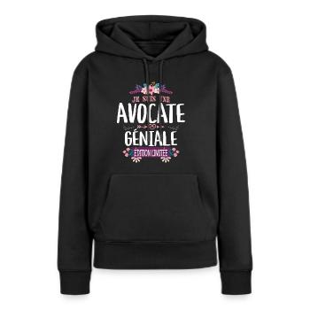 Femme Édition Limitée Avocate Géniale - Sweat à capuche Premium bio Femme - noir - Devant - Julia (174cm)