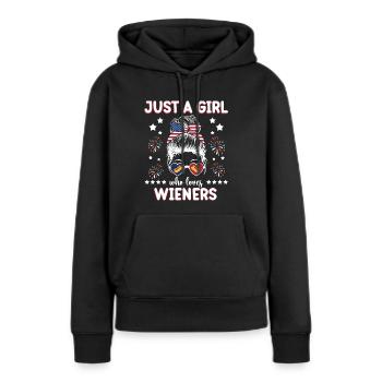 Fille Amérique Indépendance 4 Juillet - Sweat à capuche Premium bio Femme - noir - Devant - Julia (174cm)