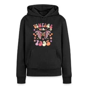 Retro Frau 30 Jahre Jubiläum 1995 - Frauen Premium Bio Hoodie - Schwarz - Vorne - Julia (174cm)