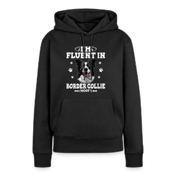 Sprechender Border Collie Humor Hund Border Collie - Frauen Premium Bio Hoodie - Schwarz - Vorne - Julia (174cm)