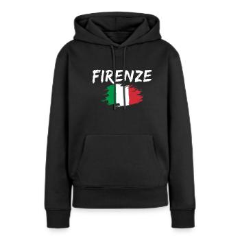 Florence Italie Drapeau Florence - Sweat à capuche Premium bio Femme - noir - Devant - Julia (174cm)