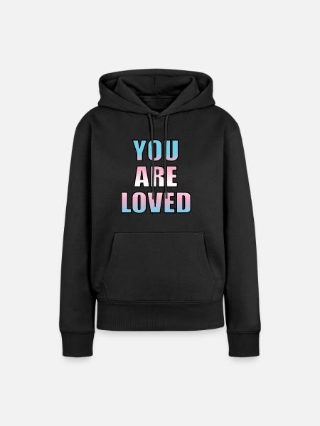 Trans-Jugendliche werden geliebt - Frauen Premium Bio Hoodie - Schwarz