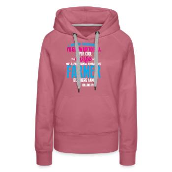 super coole bäuerin - Frauen Premium Bio Hoodie - Malve - Vorne - Isabella (175cm)