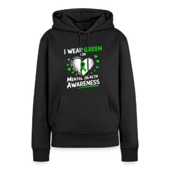 Wear Green for Mental Health Support - Sweat à capuche Premium bio Femme - noir - Devant - Julia (174cm)