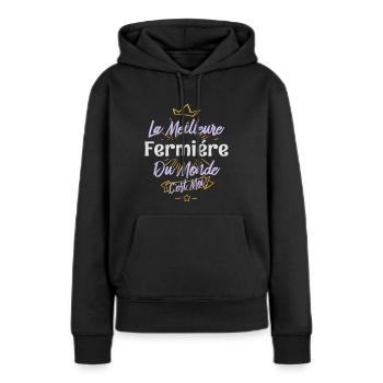 La meilleure fermière du monde - Sweat à capuche Premium bio Femme - noir - Devant - Julia (174cm)
