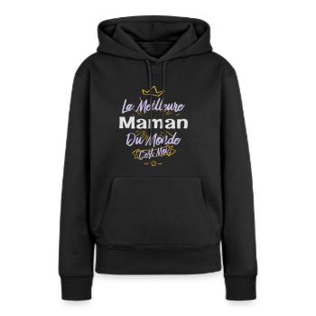 La meilleure maman du monde - Sweat à capuche Premium bio Femme - noir - Devant - Julia (174cm)
