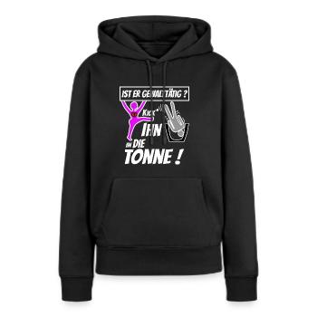 Gewalt gegen Frauen - Frauen Premium Bio Hoodie - Schwarz - Vorne - Julia (174cm)