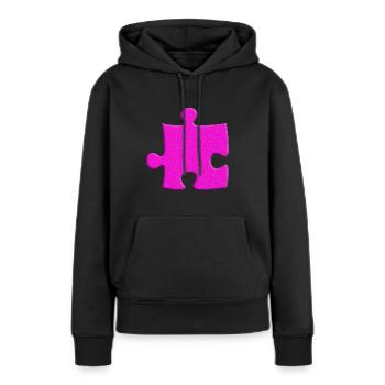 pièce de puzzle 2 - Sweat à capuche Premium bio Femme - noir - Devant - Julia (174cm)
