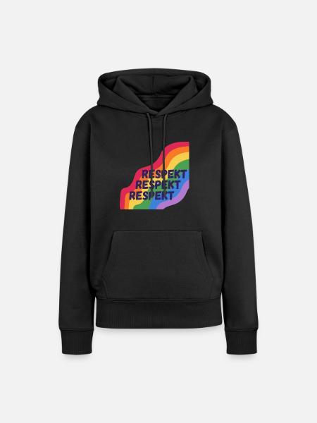 Respekt Pride - Frauen Premium Bio Hoodie - Schwarz