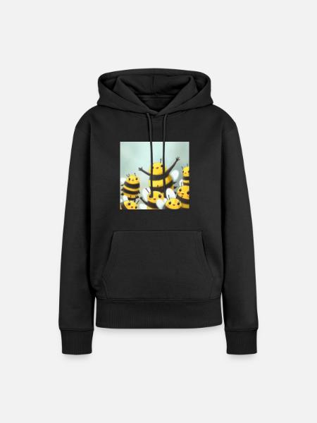 BumbleBees - Frauen Premium Bio Hoodie - Schwarz