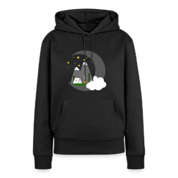 CAMPEN STAR HEAVEN - Sweat à capuche Premium bio Femme - noir - Devant - Julia (174cm)