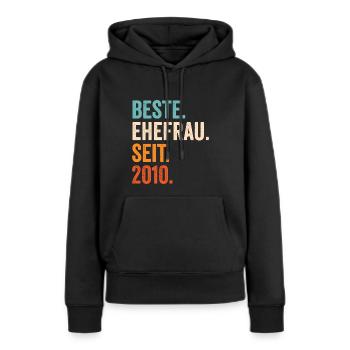Beste Ehefrau Seit 2010 11. Hochzeitstag 11 Jahre - Frauen Premium Bio Hoodie - Schwarz - Vorne - Julia (174cm)
