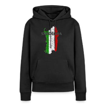 Shirt Sardaigne Sardegna - Sweat à capuche Premium bio Femme - noir - Devant - Julia (174cm)