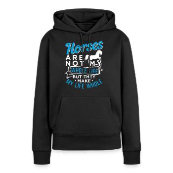 Horse Riding - Frauen Premium Bio Hoodie - Schwarz - Vorne - Julia (174cm)
