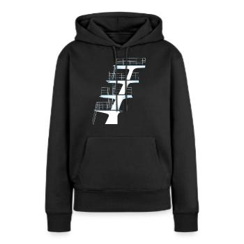 tour de plongée piscine extérieure - Sweat à capuche Premium bio Femme - noir - Devant - Julia (174cm)