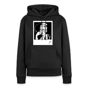 Erinnerungen - Frauen Premium Bio Hoodie - Schwarz - Vorne - Julia (174cm)