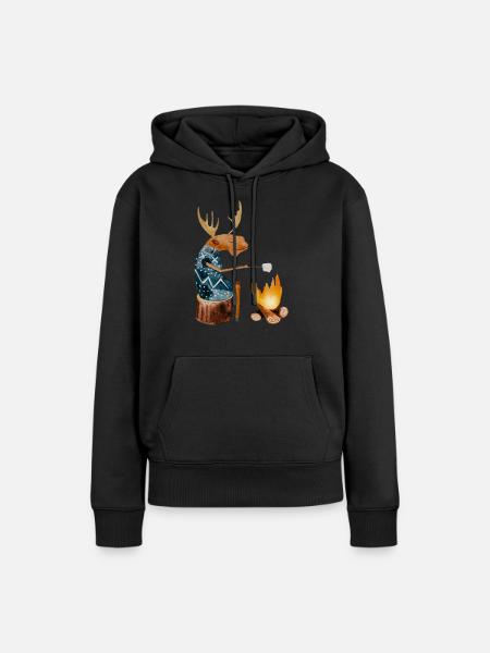 Pappa Elg - Frauen Premium Bio Hoodie - Schwarz