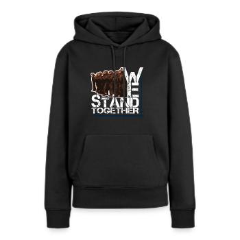 Nous avons été debout la police anti-émeute BePo USK - Sweat à capuche Premium bio Femme - noir - Devant - Julia (174cm)