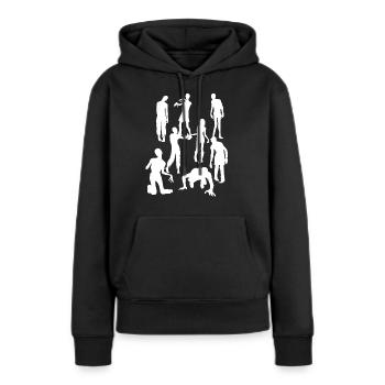 ZOMBIE - Frauen Premium Bio Hoodie - Schwarz - Vorne - Julia (174cm)