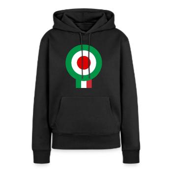 Italia - Frauen Premium Bio Hoodie - Schwarz - Vorne - Julia (174cm)