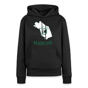 Marches - Sweat à capuche Premium bio Femme - noir - Devant - Julia (174cm)