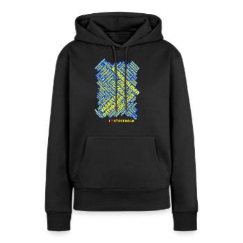 Stockholm - Sweat à capuche Premium bio Femme - noir - Devant - Julia (174cm)