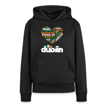 Dublin - Sweat à capuche Premium bio Femme - noir - Devant - Julia (174cm)