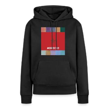 Marokko - Frauen Premium Bio Hoodie - Schwarz - Vorne - Julia (174cm)