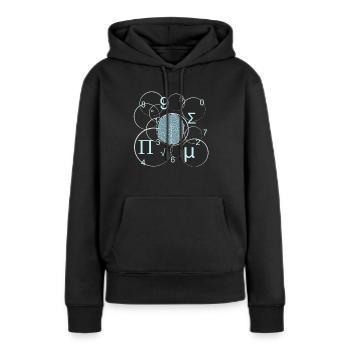 L’ scientifique - Sweat à capuche Premium bio Femme - noir - Devant - Julia (174cm)