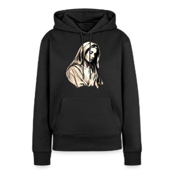 Heilige Maria Maria Madonna Mariana Jungfrau Maria Heilig - Frauen Premium Bio Hoodie - Schwarz - Vorne - Julia (174cm)