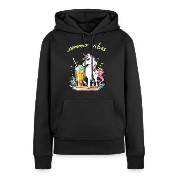 Unicorn Summer Feeling - Women’s Premium Organic Hoodie - black - Front - Julia (174cm)