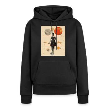 Sagittaire - Sweat à capuche Premium bio Femme - noir - Devant - Julia (174cm)