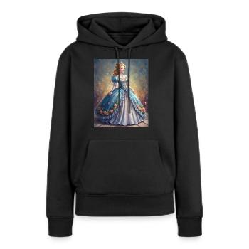 L’élégance royale - Sweat à capuche Premium bio Femme - noir - Devant - Julia (174cm)