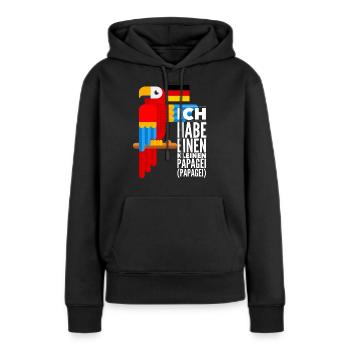 Perroquet - Sweat à capuche Premium bio Femme - noir - Devant - Julia (174cm)
