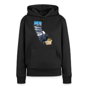 Capitole de Californie sur la carte de la Californie - Sweat à capuche Premium bio Femme - noir - Devant - Julia (174cm)