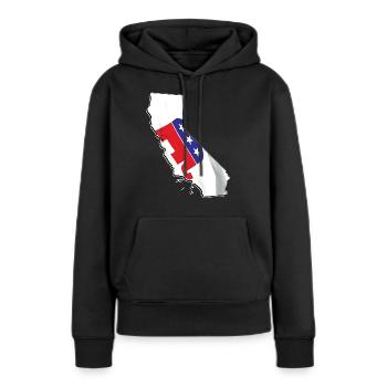 Drapeau républicain sur la carte de l’État de Californie - Sweat à capuche Premium bio Femme - noir - Devant - Julia (174cm)