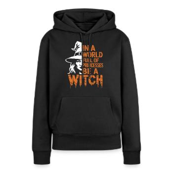 Statement für moderne Hexen - Frauen Premium Bio Hoodie - Schwarz - Vorne - Julia (174cm)
