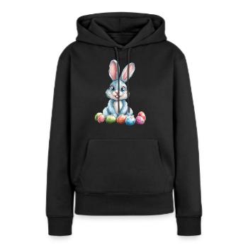 Osterhase - Frauen Premium Bio Hoodie - Schwarz - Vorne - Julia (174cm)
