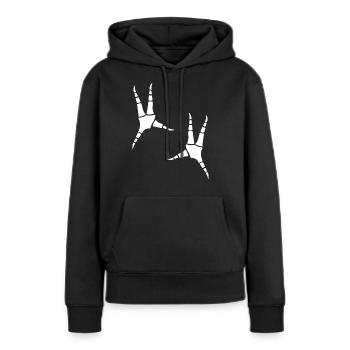Papageien-Fußabdrücke - Frauen Premium Bio Hoodie - Schwarz - Vorne - Julia (174cm)