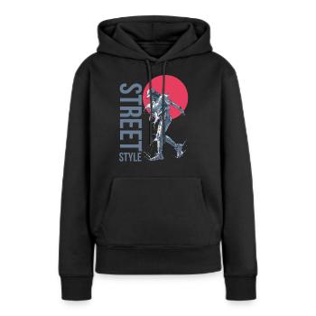 Danse de rue | Style de rue - Sweat à capuche Premium bio Femme - noir - Devant - Julia (174cm)