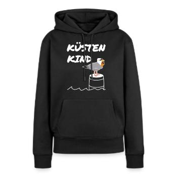 Kuesten Kind - Frauen Premium Bio Hoodie - Schwarz - Vorne - Julia (174cm)