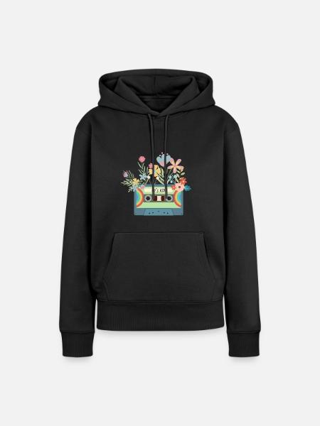 Kinder der Neunziger - Frauen Premium Bio Hoodie - Schwarz