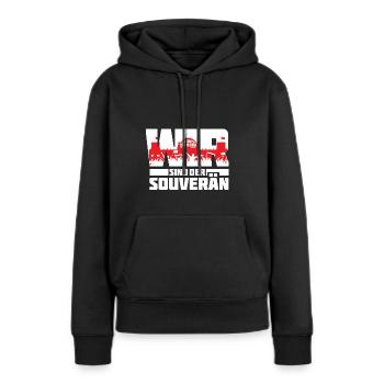 Wir sind der Souverän - Poltik - Demonstration - Frauen Premium Bio Hoodie - Schwarz - Vorne - Julia (174cm)