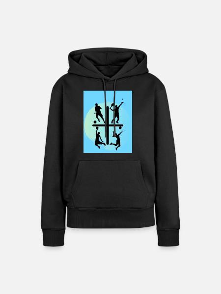 Sportdesign - Frauen Premium Bio Hoodie - Schwarz