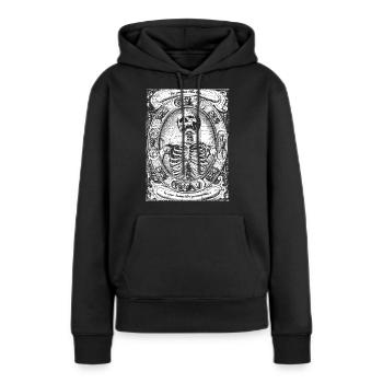 Skelett Gothic Okkult Geschenk - Frauen Premium Bio Hoodie - Schwarz - Vorne - Julia (174cm)