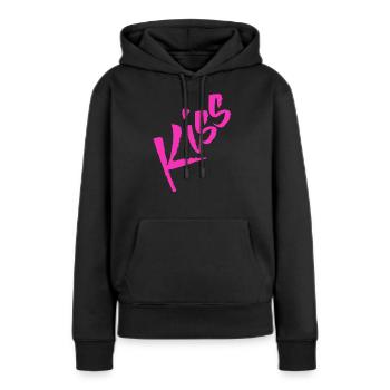 Kiss Kuss Küssen Kisses - Frauen Premium Bio Hoodie - Schwarz - Vorne - Julia (174cm)